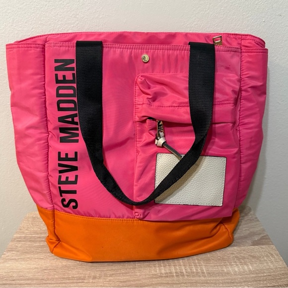 Steve Madden Vibrant Pink and Orange Tote - Picture 1 of 4
